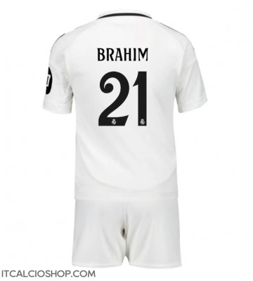 Real Madrid Brahim Diaz #21 Prima Maglia Bambino 2024-25 Manica Corta (+ Pantaloni corti)